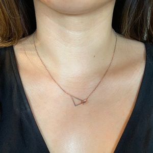 Modern Minimalist Interlocking Triangle Necklace